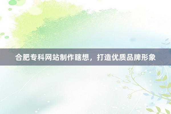 合肥专科网站制作瞎想，打造优质品牌形象